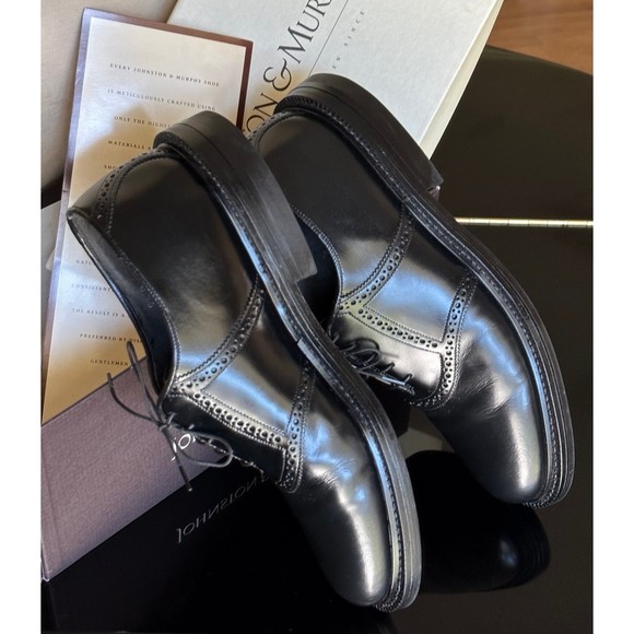 Vtg Men\'s Johnston & Murphy Black BILTRITE Polished Leather Oxford Dress Shoes main image 8
